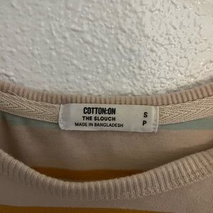 cotton on cropped stripe t-shirt with pocket